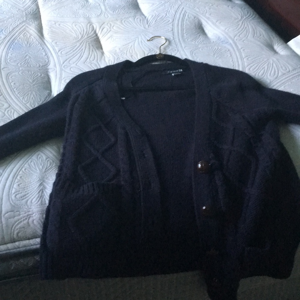 Forever 21 navy buttoned sweater